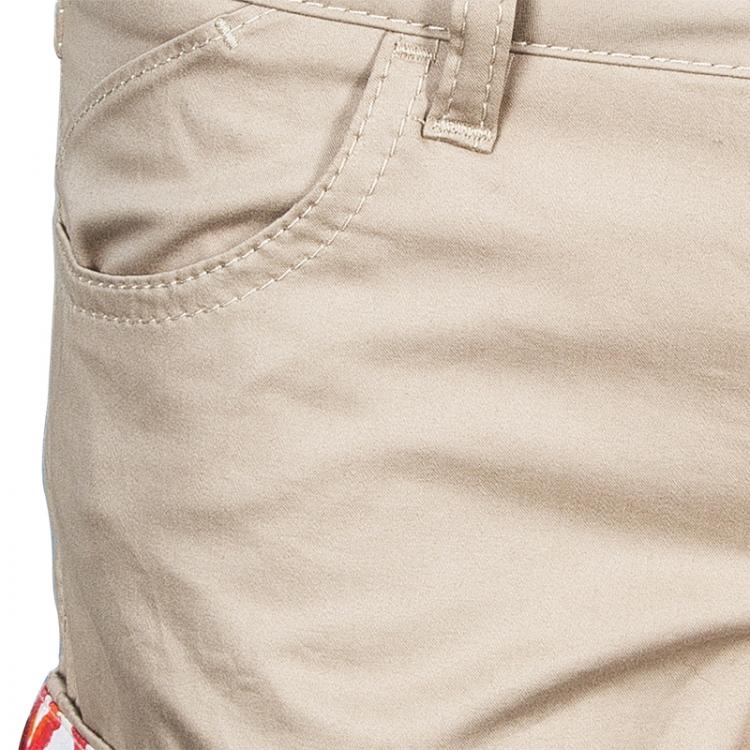 Pre Owned Just Cavalli Beige Floral Trim Shorts S