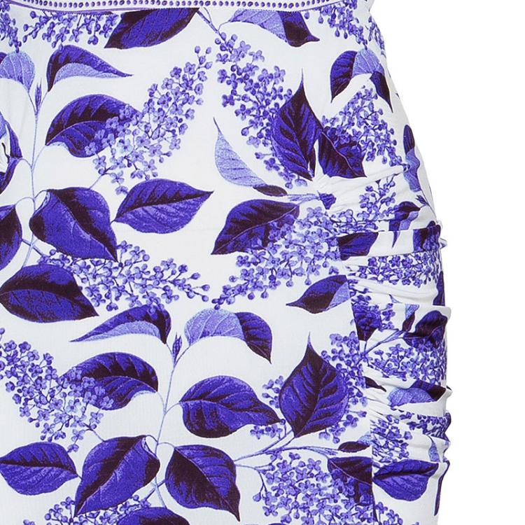 Pre Owned Just Cavalli Purple Print Stretch Dress M