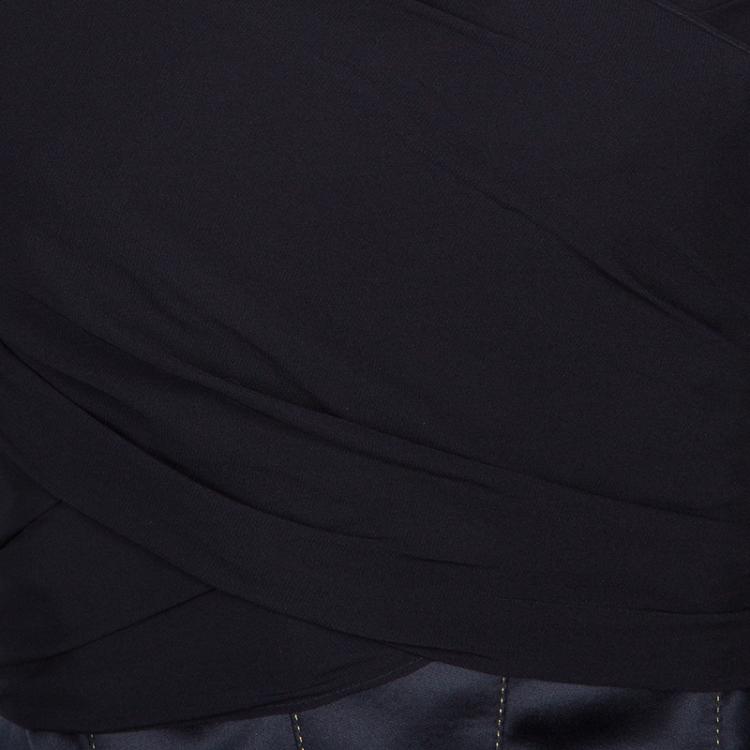 Pre Owned Just Cavalli Black Satin Bustier Top L