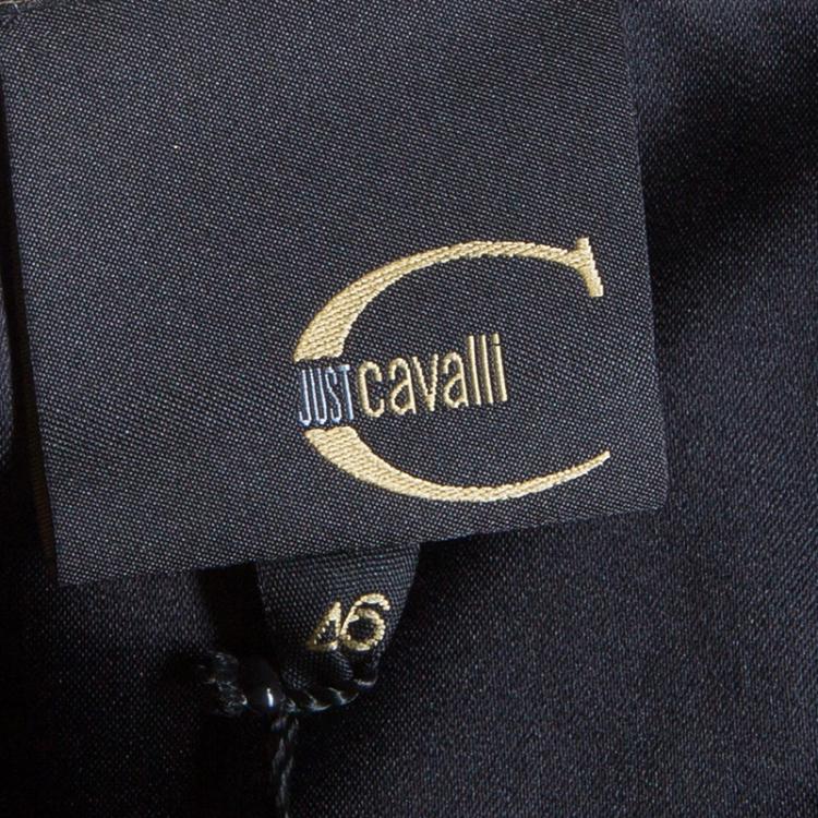 Pre Owned Just Cavalli Black Satin Bustier Top L