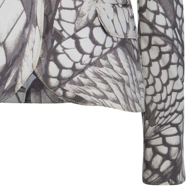 Pre Owned Just Cavalli Off-White Printed Blazer S