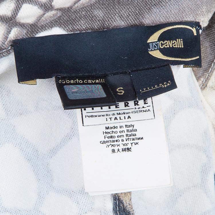Pre Owned Just Cavalli Off-White Printed Blazer S