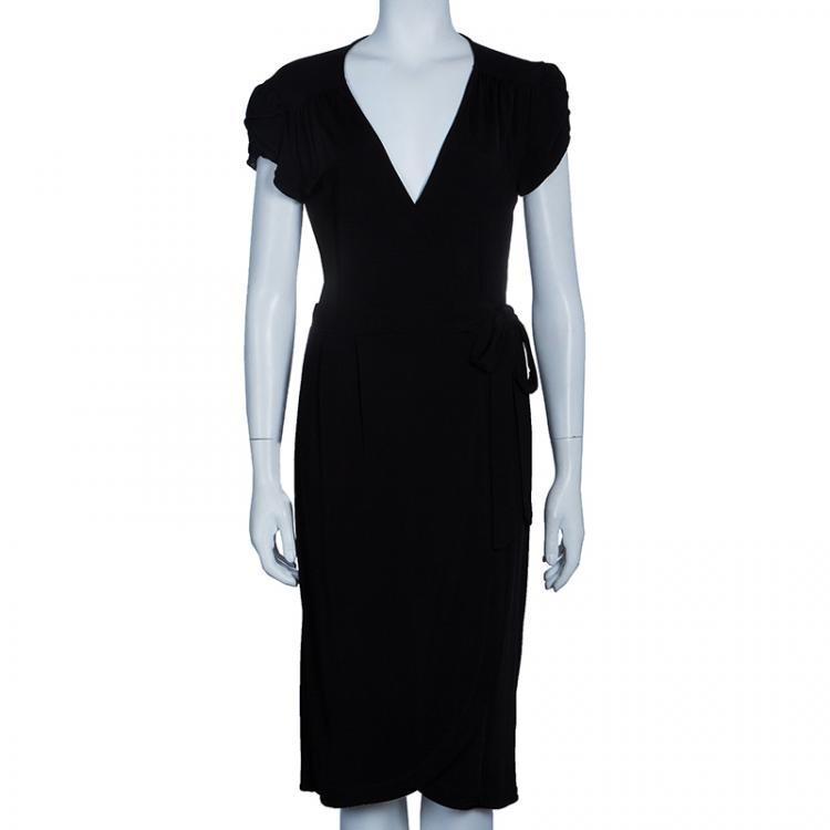 Pre Owned Just Cavalli Black Wrap Dress M