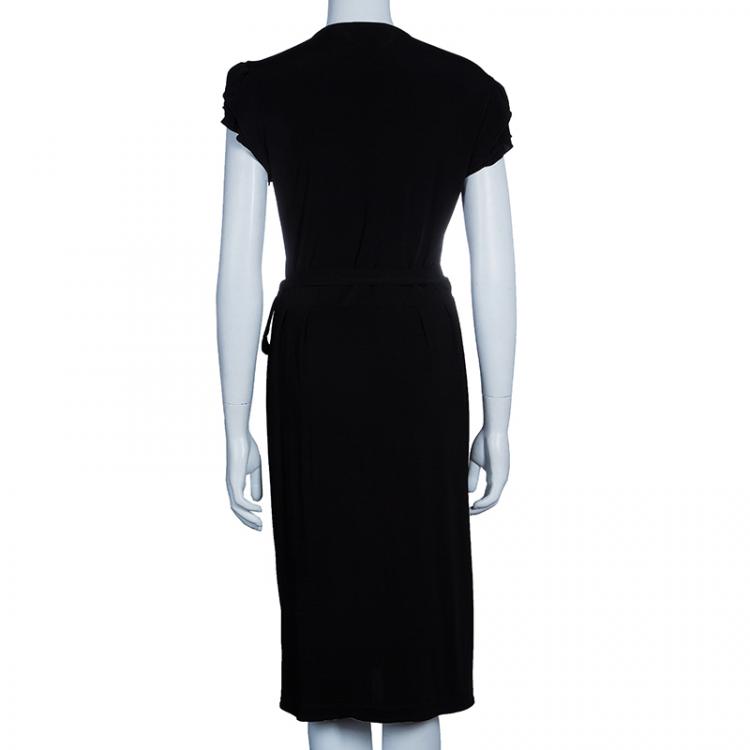 Pre Owned Just Cavalli Black Wrap Dress M