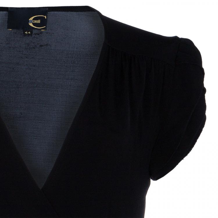 Pre Owned Just Cavalli Black Wrap Dress M