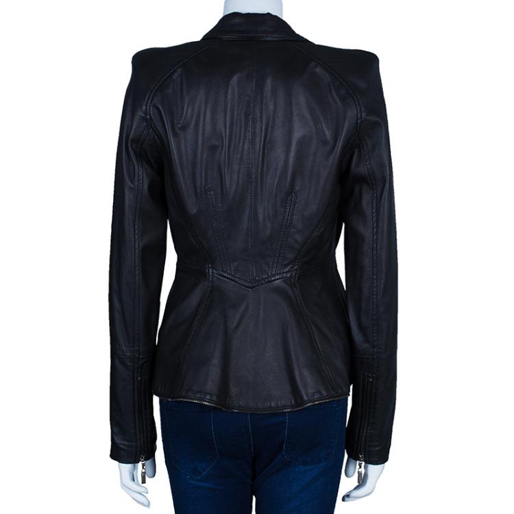 Pre Owned Just Cavalli Black Leather Jacket M