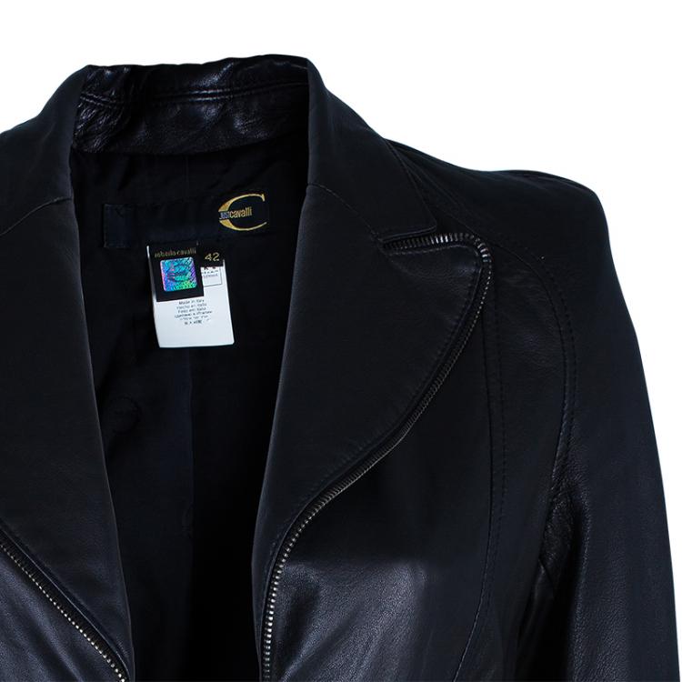 Pre Owned Just Cavalli Black Leather Jacket M