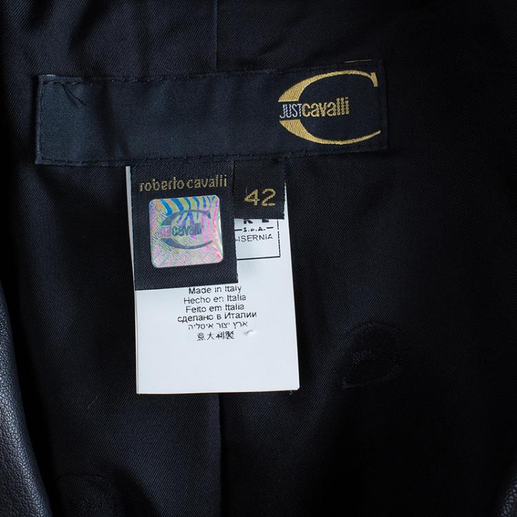 Pre Owned Just Cavalli Black Leather Jacket M