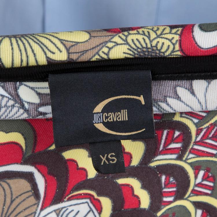 مملوكة مسبقًا Just Cavalli Multicolor Printed Jersey T-Shirt XS