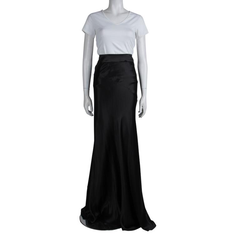 black silk maxi skirt