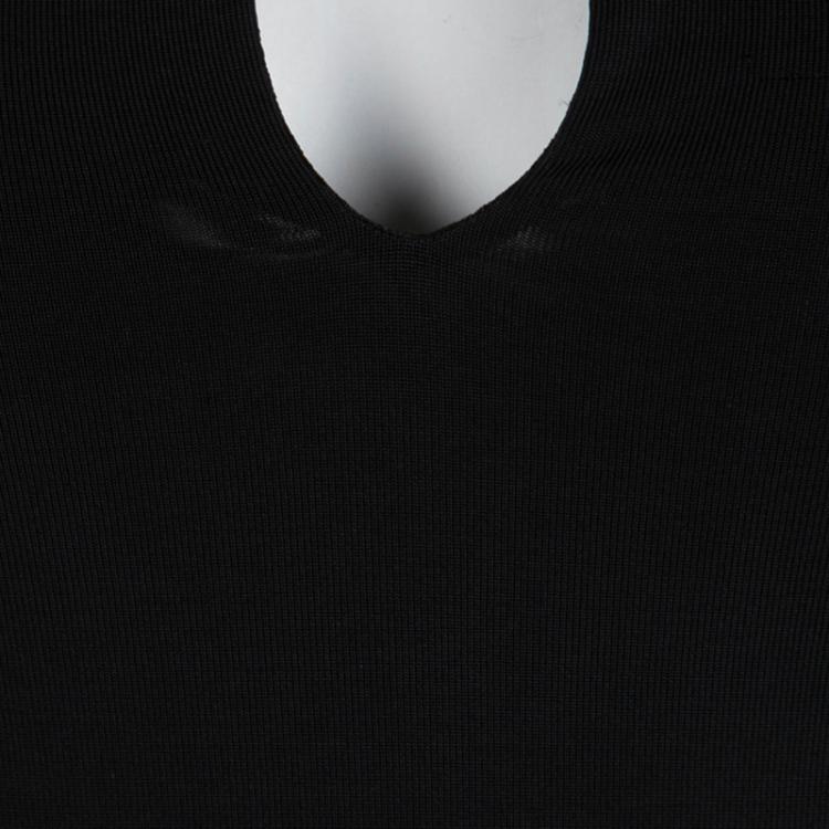 Pre Owned Just Cavalli Black Knit Keyhole Neck Sleeveless Top S