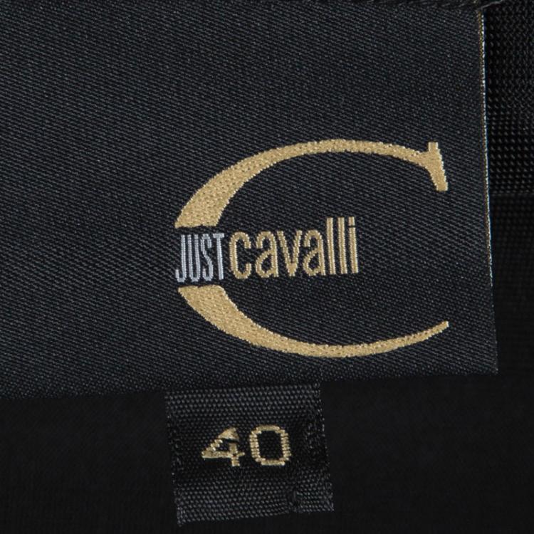 Pre Owned Just Cavalli Black Knit Keyhole Neck Sleeveless Top S