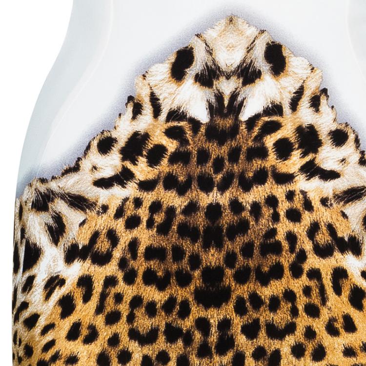 Pre Owned Just Cavalli Leopard Pleated Detail Dress S