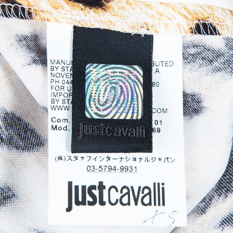 Pre Owned Just Cavalli Leopard Pleated Detail Dress S
