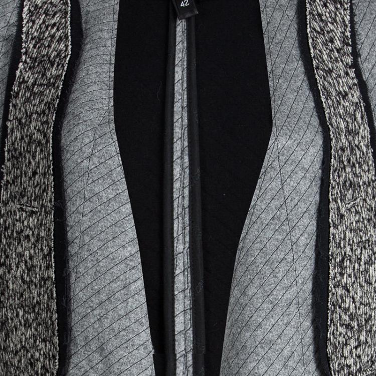 Pre Owned Just Cavalli Grey Textured Panel Zip Detail Sleeveless Vest M