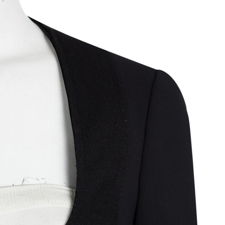 Pre Owned Just Cavalli Black Scoop Front Cropped Jacket M