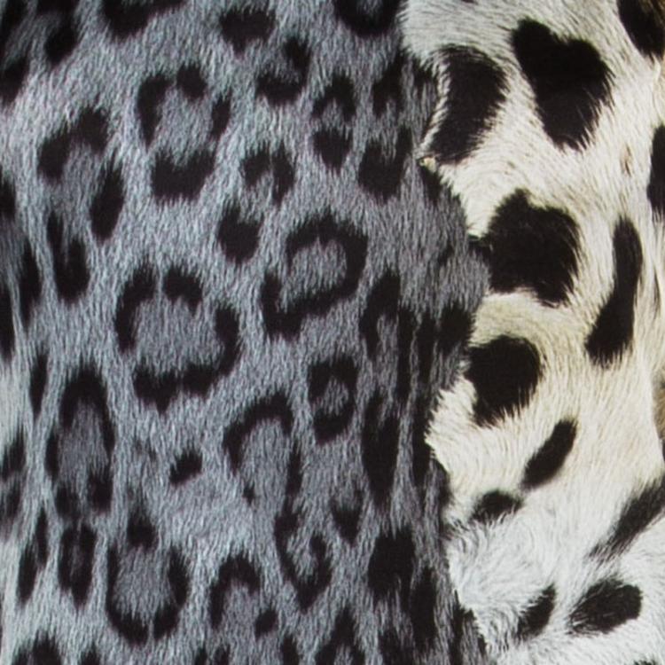 Pre Owned Just Cavalli Multicolor Leopard Print Sleeveless Maxi Dress L