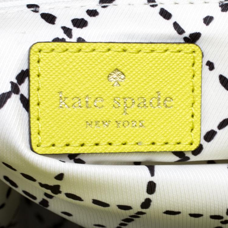 Pre Owned Kate Spade Yellow Leather Small Newberry Lane Loden Top Handle Bag