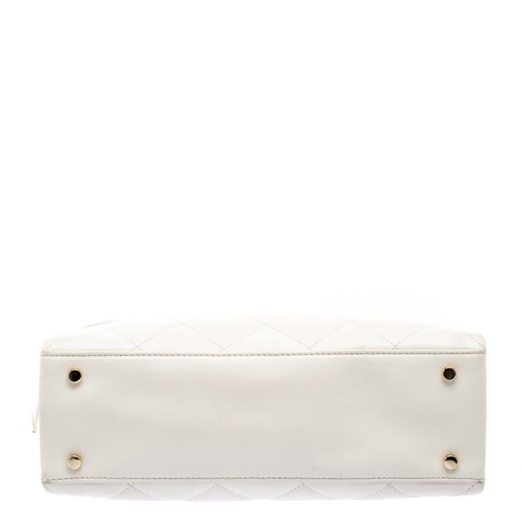 Pre Owned Kate Spade Off White Quilted Leather Emerson Place Phoebe Tote