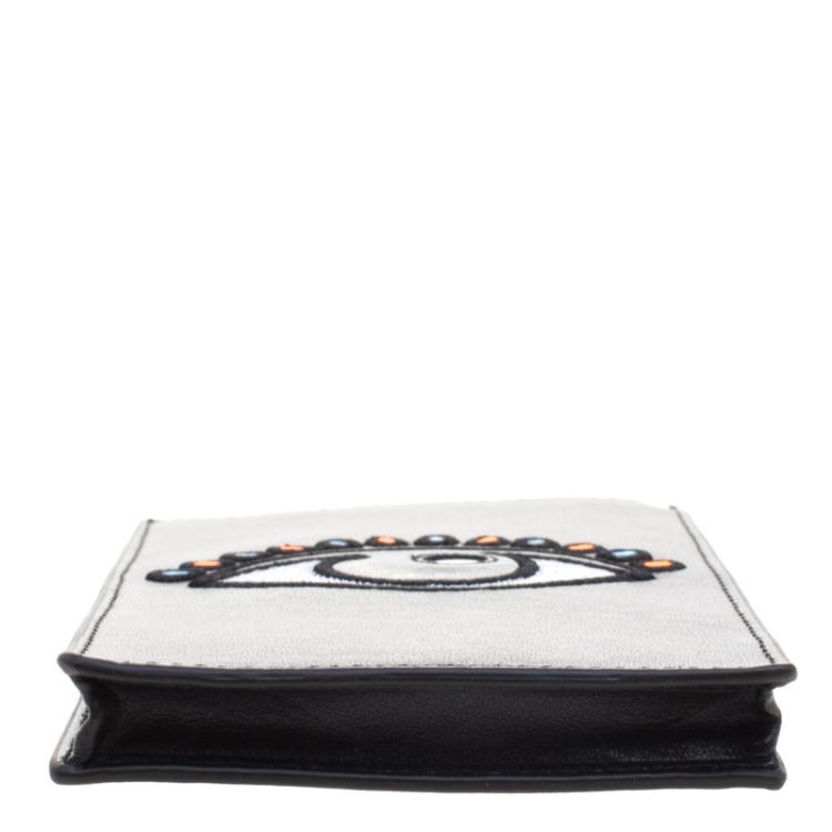 Pre Owned Kenzo Black Leather Phone Bag