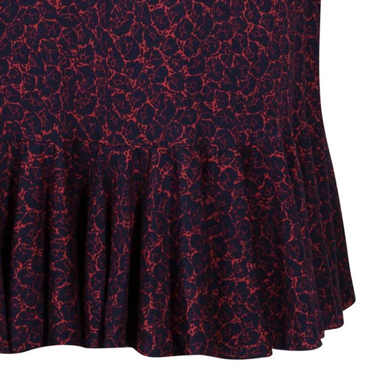 مملوكة مسبقًا Kenzo Red/Navy Drop Waist Dress XL