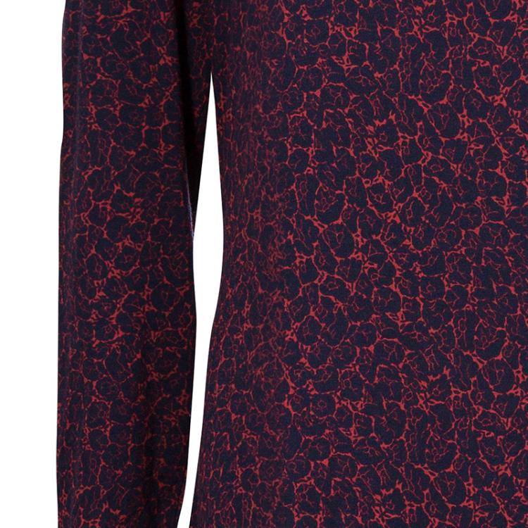 مملوكة مسبقًا Kenzo Red/Navy Drop Waist Dress XL