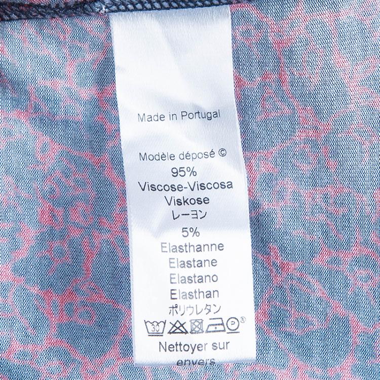 مملوكة مسبقًا Kenzo Red/Navy Drop Waist Dress XL