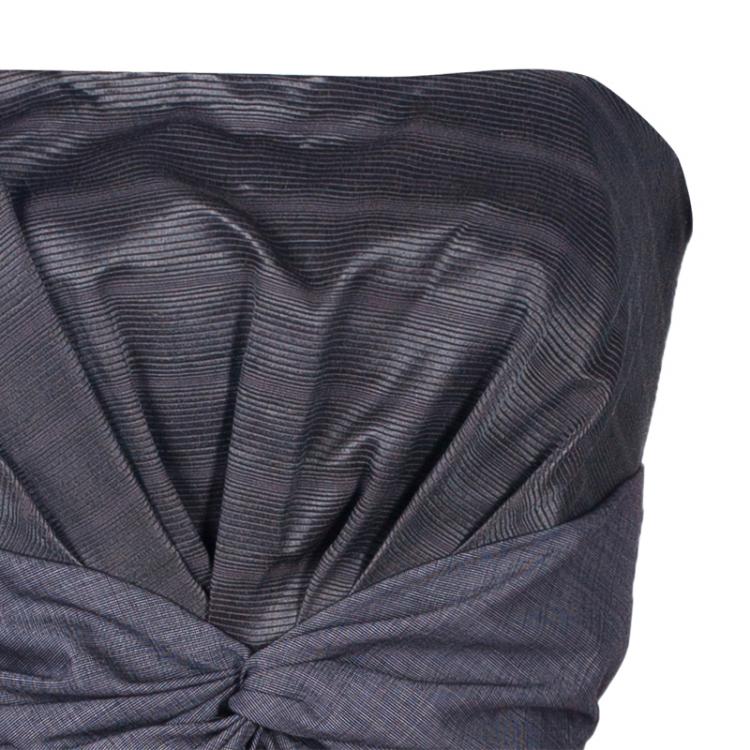 Pre Owned Kenzo Grey Strapless Dress S