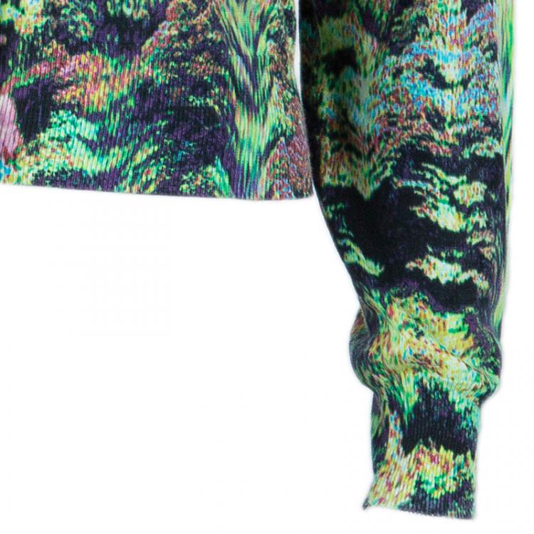 Pre Owned Kenzo Multicolor Print Cardigan M
