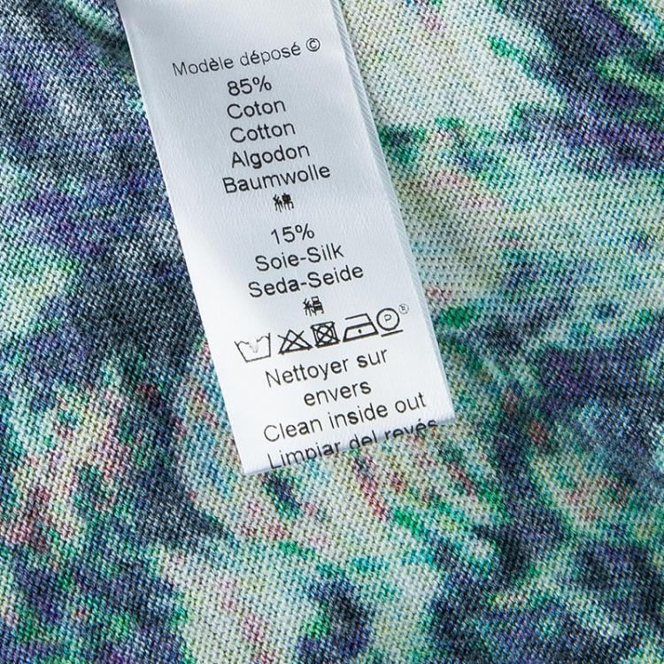 Pre Owned Kenzo Multicolor Print Cardigan M