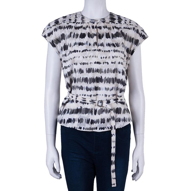 Pre Owned Kenzo Monochrome Dotted Top M