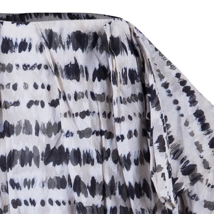 Pre Owned Kenzo Monochrome Dotted Skirt M