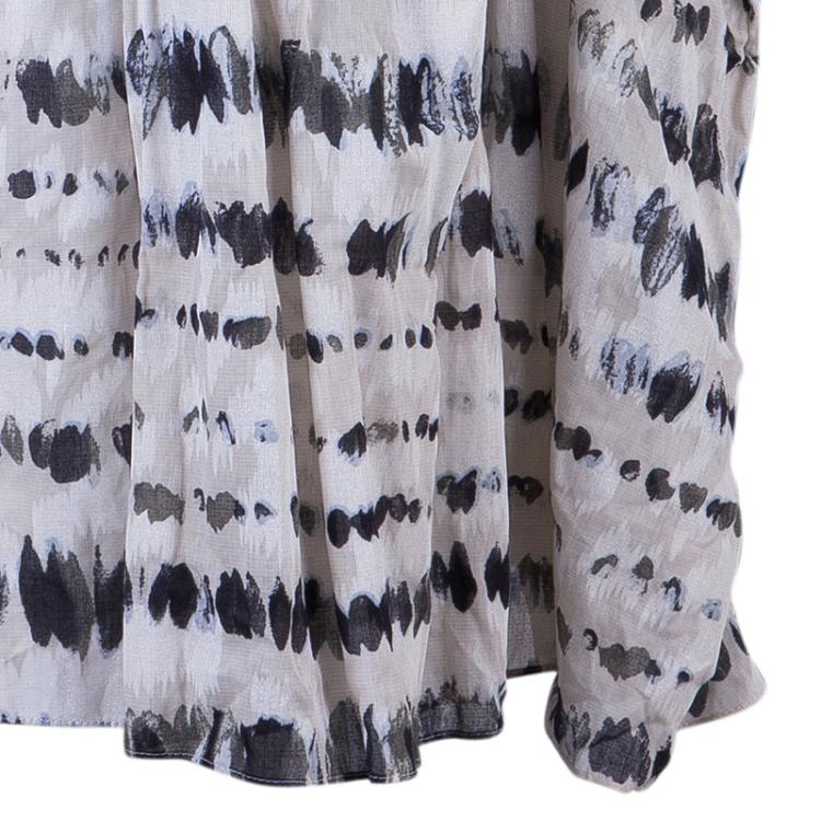 Pre Owned Kenzo Monochrome Dotted Skirt M
