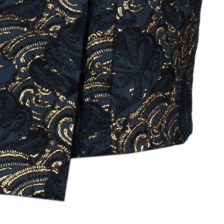 Pre Owned Kenzo Black Brocade Dress S
