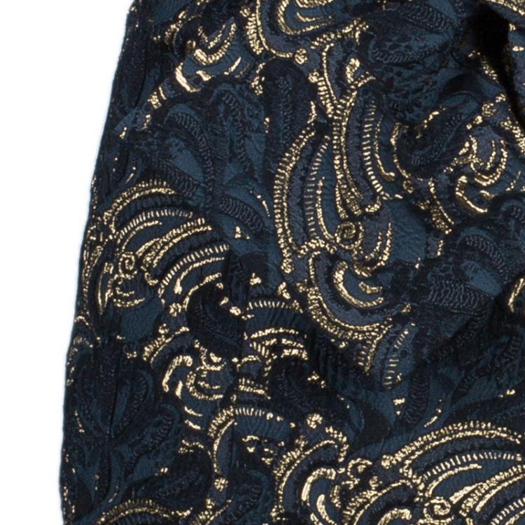 Pre Owned Kenzo Black Brocade Dress S