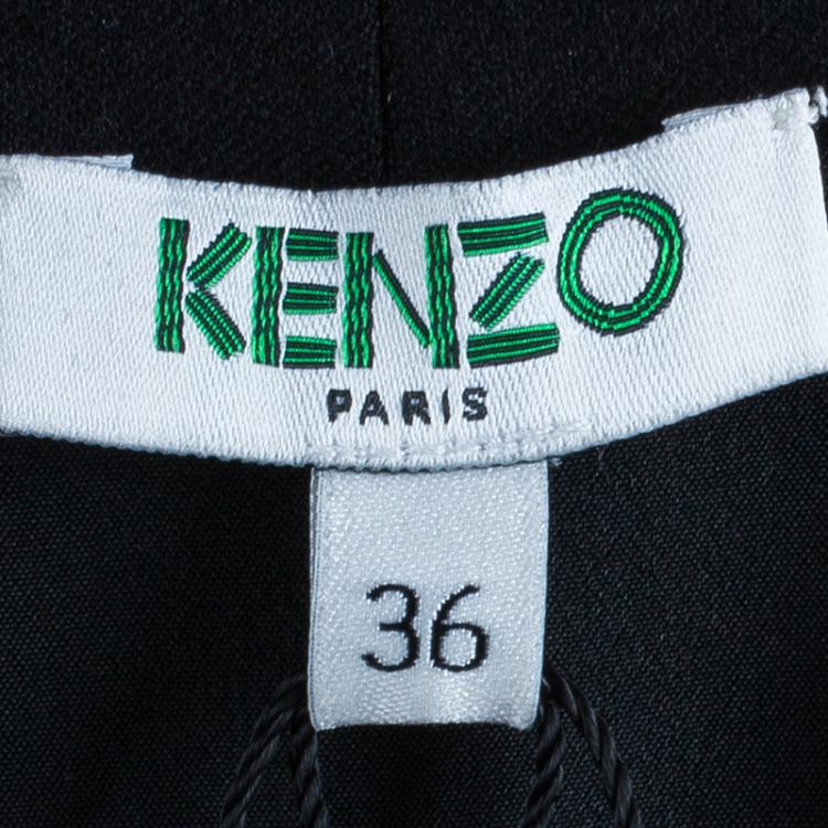 Pre Owned Kenzo Black Brocade Dress S