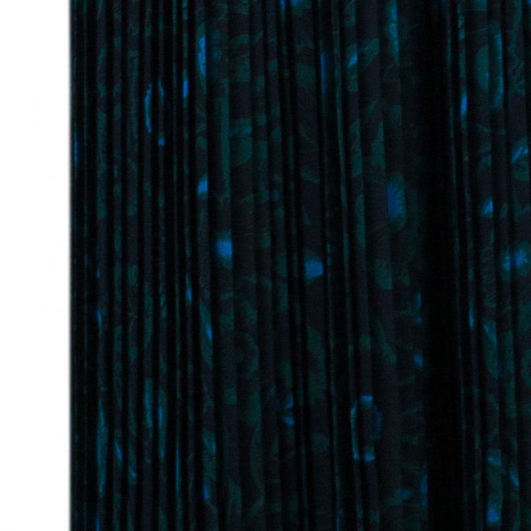 Pre Owned Kenzo Green Floral Pleated Skirt M