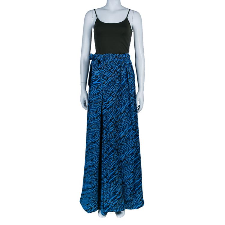Pre Owned Kenzo Brush Stroke Silk Skirt M