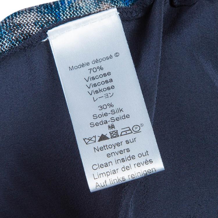 Pre Owned Kenzo Blue Multicolor Print Top L