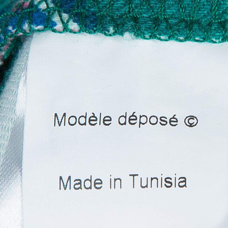 Pre Owned Kenzo Green Printed Denim Pants M