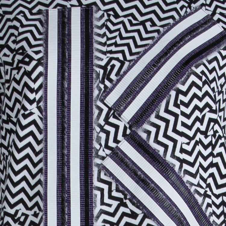 Pre Owned Kenzo Monochrome Printed Cotton Knit Logo Sweatshirt M