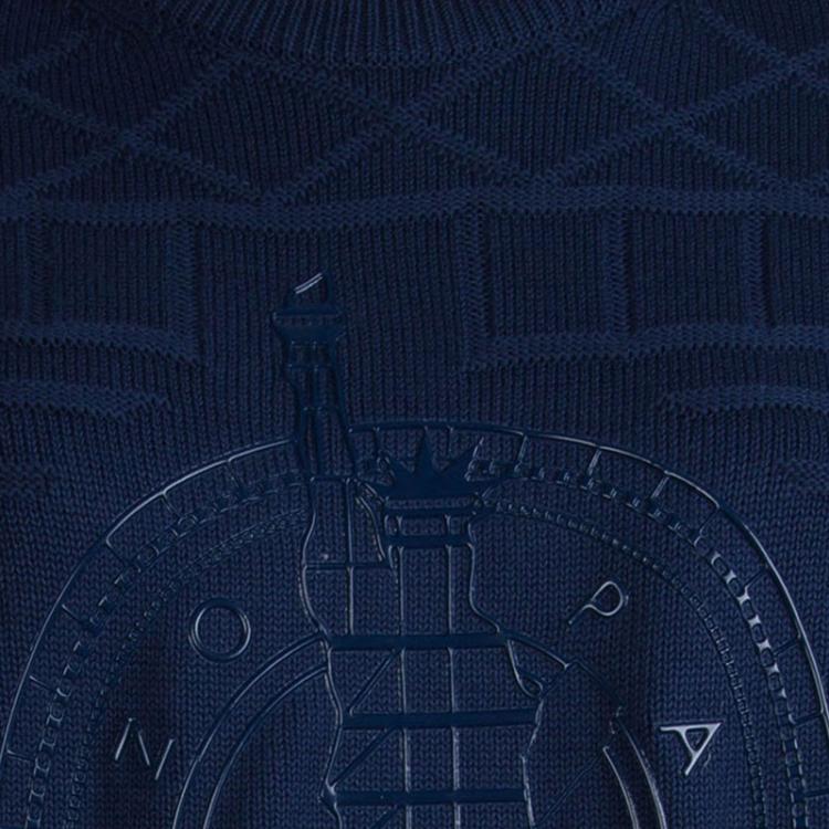 Pre Owned Kenzo Cobalt Blue Silicone Print Knit Sweater M