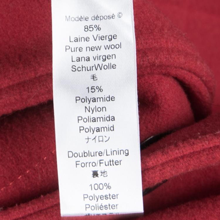 Pre Owned Kenzo Red Wool Oversized A-Line Duster Swing Coat M