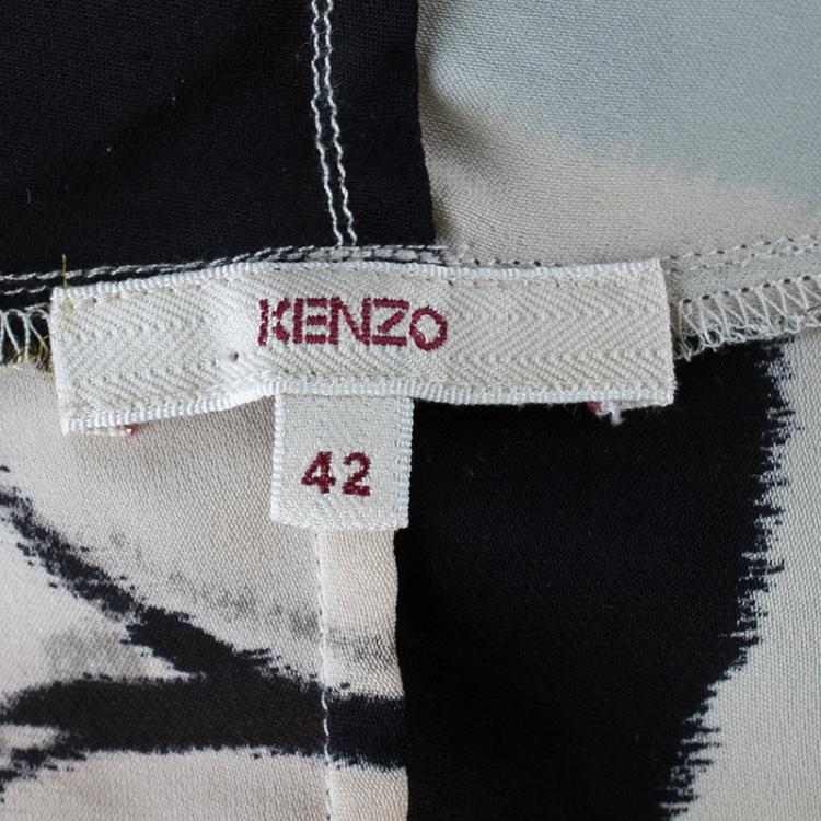 Pre Owned Kenzo Watercolor Silk Top L
