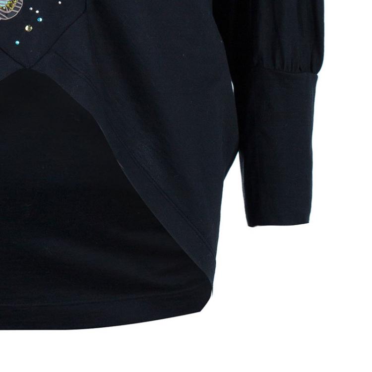 Pre Owned Kenzo Black Patchwork Detail Top S