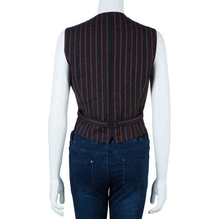 مملوكة مسبقًا Kenzo Black Striped Vest L