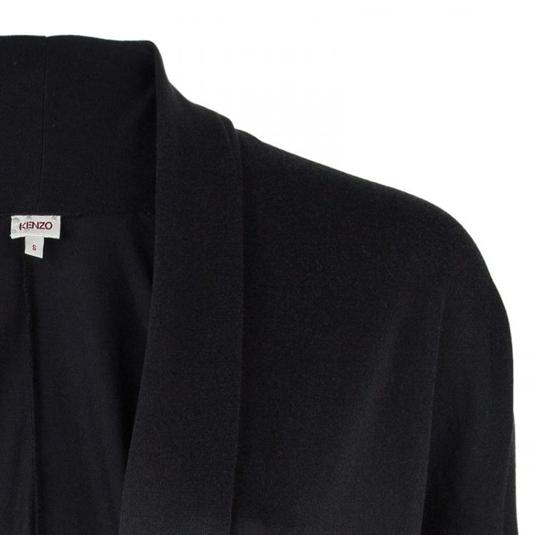 Pre Owned Kenzo Black Textured Cardigan S