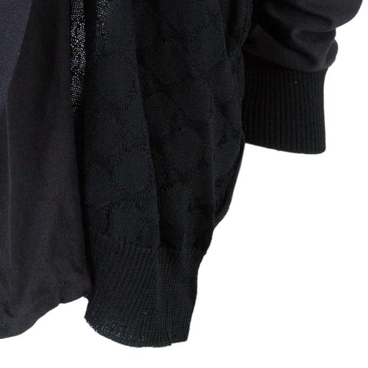 Pre Owned Kenzo Black Textured Cardigan S