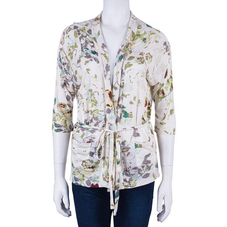 Pre Owned Kenzo Floral Print Long Sleeve Top M