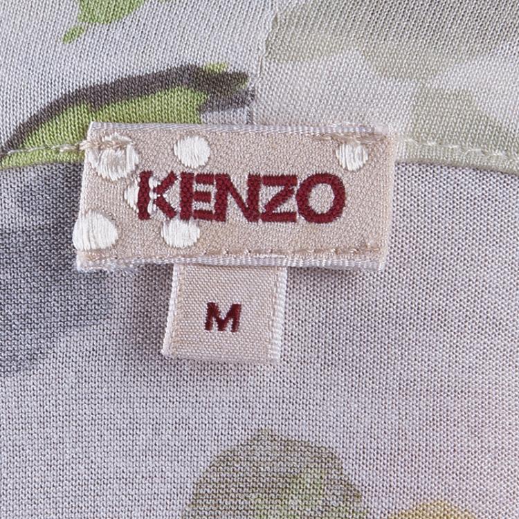 Pre Owned Kenzo Floral Print Long Sleeve Top M
